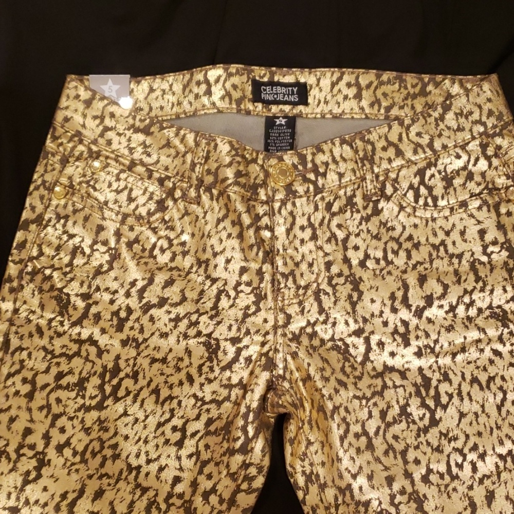 Metallic Animal Print Jeans